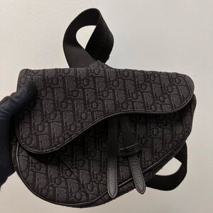 Christian Dior Black Monogram Strap crossbody bag
